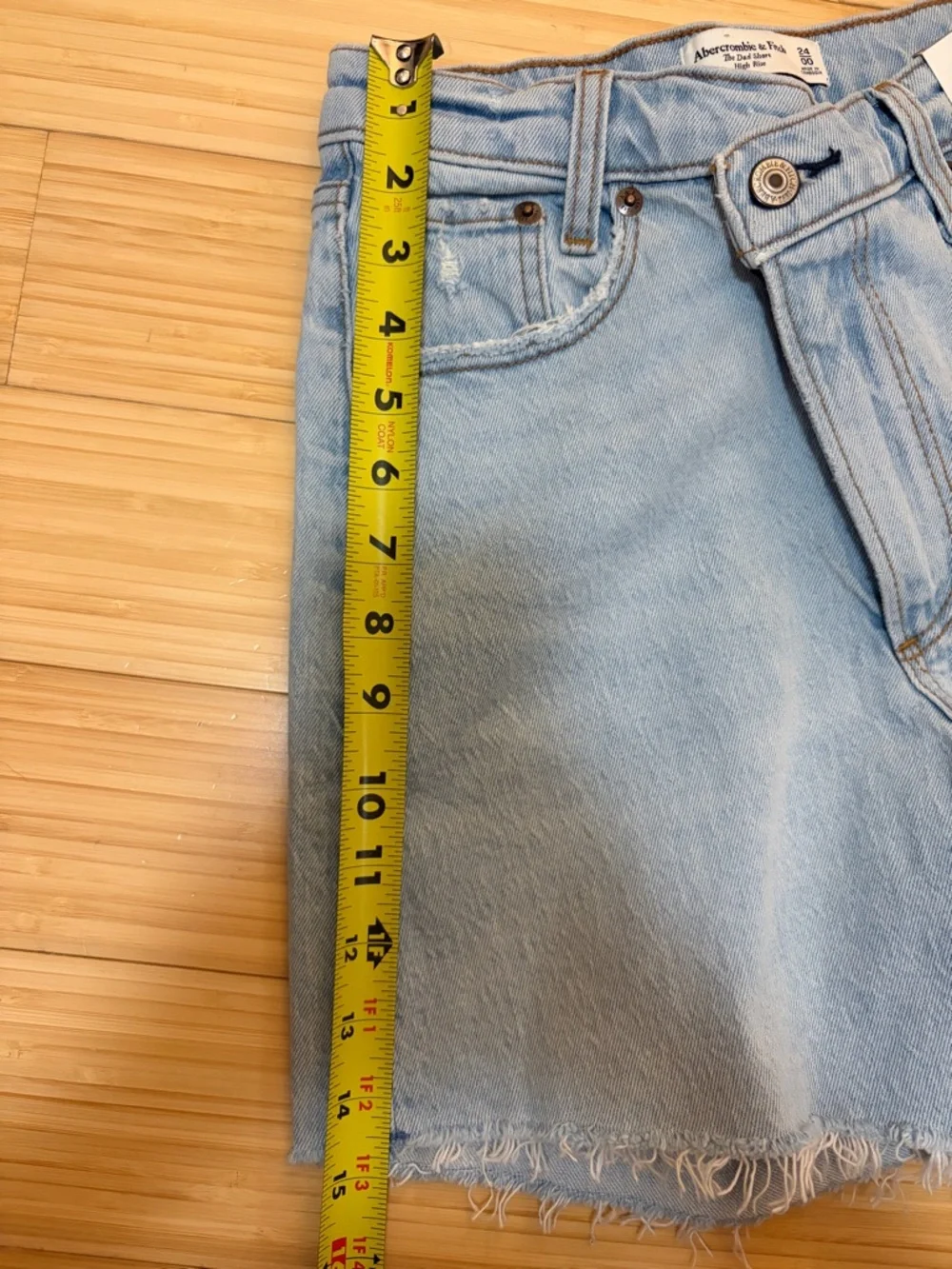 Abercrombie & Fitch High Rise The Dad Short Women's Size 24/00 - Blue NWT - Picture 3 of 5